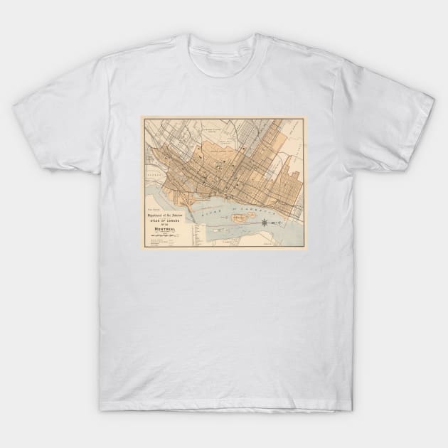 Vintage Map of Montreal (1906) T-Shirt by Bravuramedia